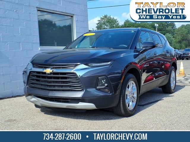 2021 Chevrolet Blazer LT in Iron Gray Metallic — front three-quarter view