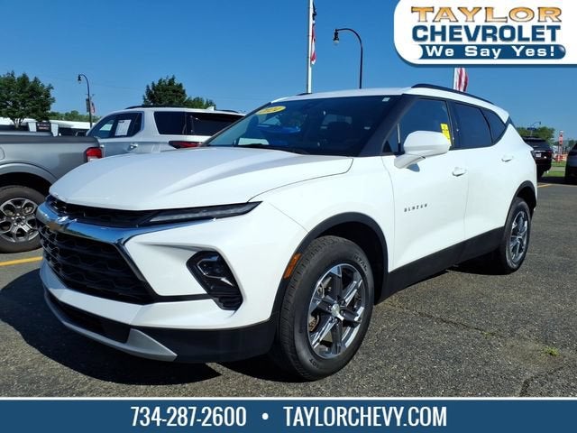 2024 Chevrolet Blazer 2LT in Summit White — front three-quarter view