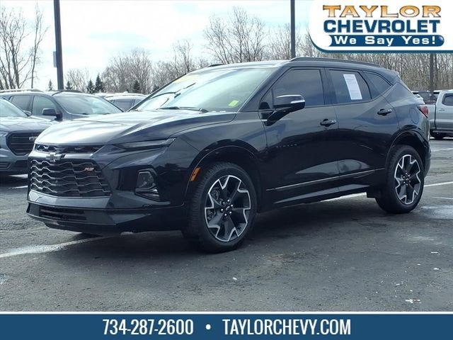 2022 Chevrolet Blazer RS in Black — front three-quarter view
