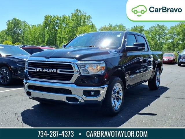 2019 RAM 1500 Big Horn/Lone Star in Black — front three-quarter view