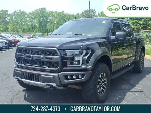 2019 Ford F-150 Raptor in Black — front three-quarter view