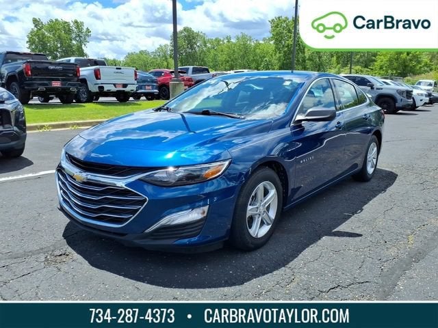 2019 Chevrolet Malibu LS in Pacific Blue Metallic — front three-quarter view