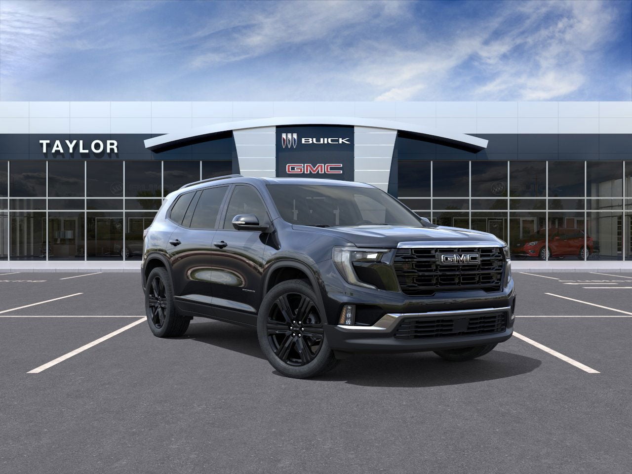 2026 GMC Acadia Elevation in Ebony Twilight Metallic — front three-quarter view