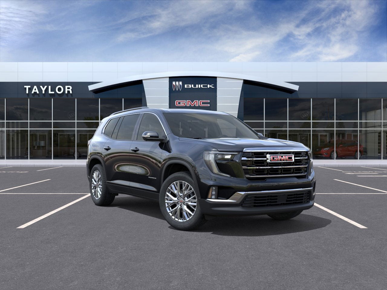 2026 GMC Acadia Elevation in Ebony Twilight Metallic — front three-quarter view