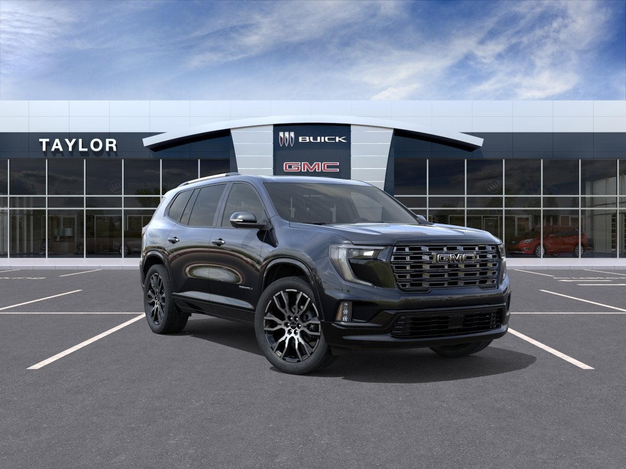 2026 GMC Acadia Denali Ultimate in Ebony Twilight Metallic — front three-quarter view