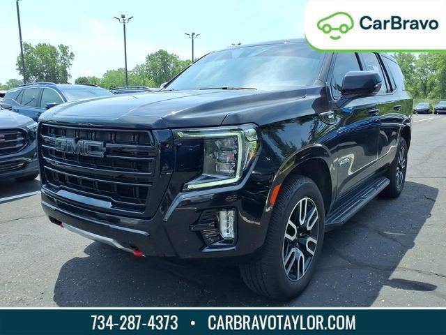2022 GMC Yukon AT4 in Onyx Black — front three-quarter view