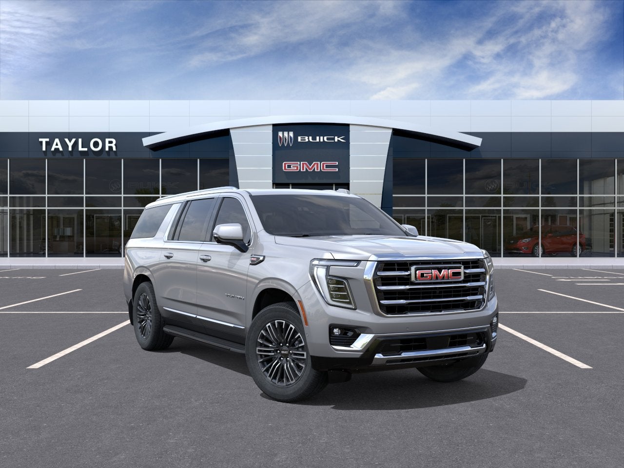 2026 GMC Yukon XL Elevation in Sterling Metallic — front three-quarter view