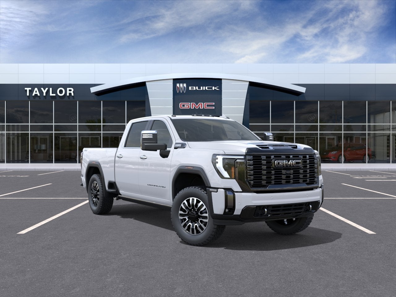 2026 GMC Sierra 2500 HD Denali Ultimate in Summit White — front three-quarter view