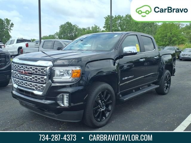 2022 GMC Canyon Denali in Onyx Black — front three-quarter view
