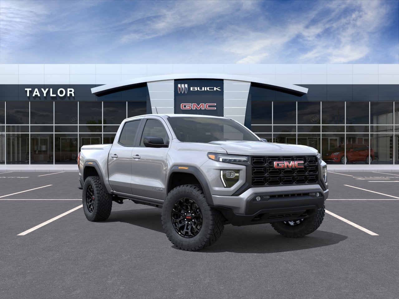 2026 GMC Canyon Elevation in Sterling Metallic — front three-quarter view