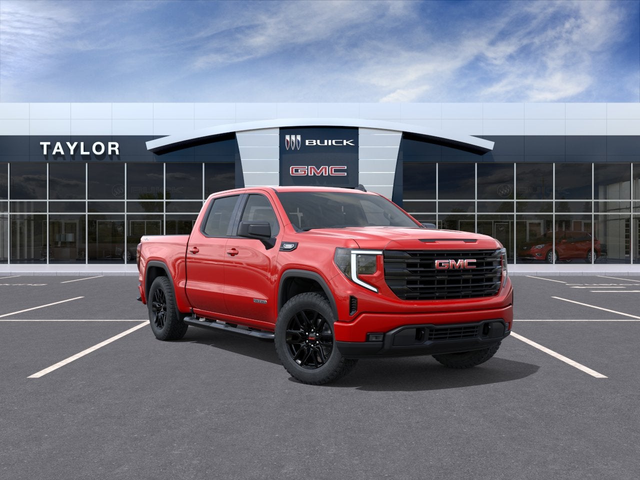 2026 GMC Sierra 1500 Elevation in Cardinal Red — front three-quarter view