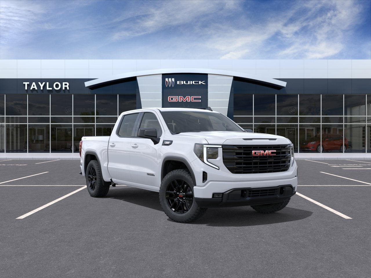 2026 GMC Sierra 1500 Elevation in Summit White — front three-quarter view