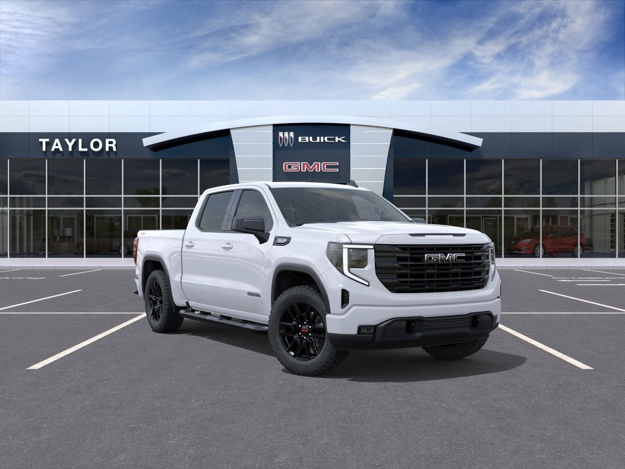 2026 GMC Sierra 1500 Elevation in Summit White — front three-quarter view