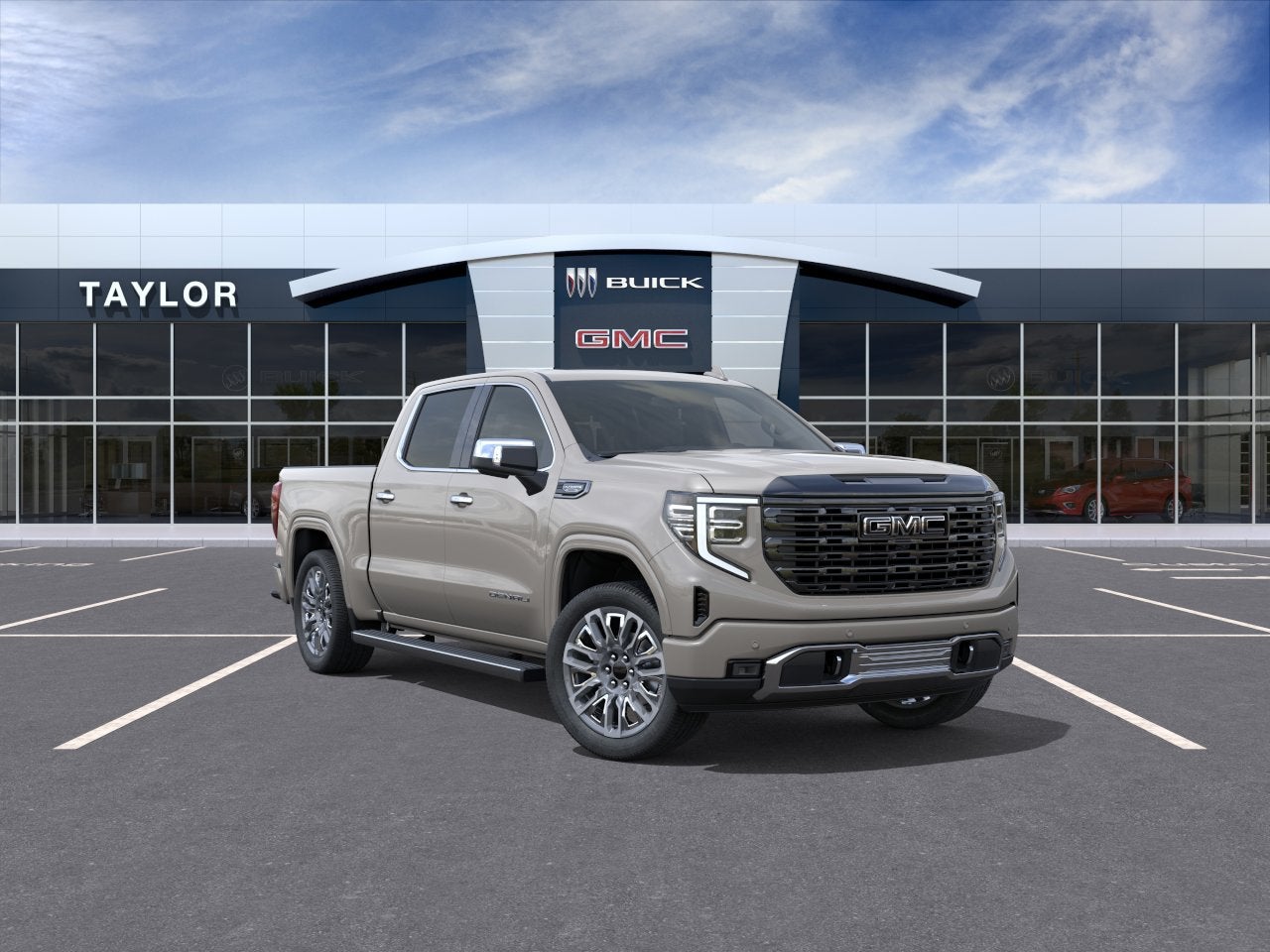 2026 GMC Sierra 1500 Denali Ultimate in Coastal Dune — front three-quarter view