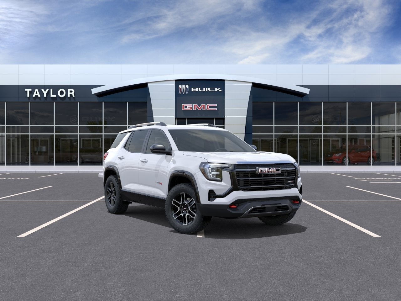 2026 GMC Terrain AT4 in Summit White — front three-quarter view