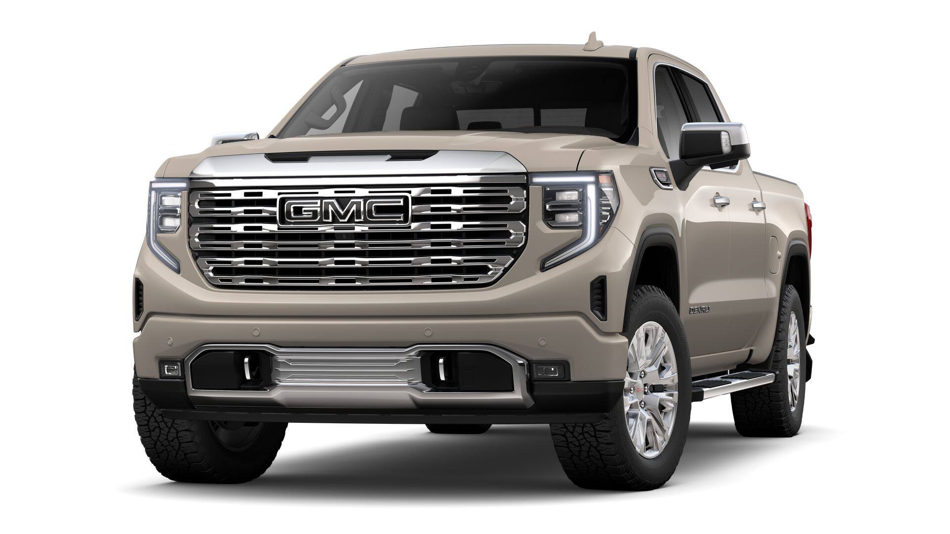 2026 GMC Sierra 1500 Denali in Coastal Dune — front three-quarter view