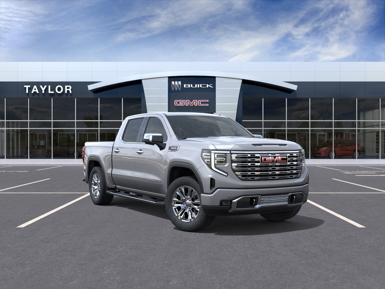 2026 GMC Sierra 1500 Denali in Sterling Metallic — front three-quarter view