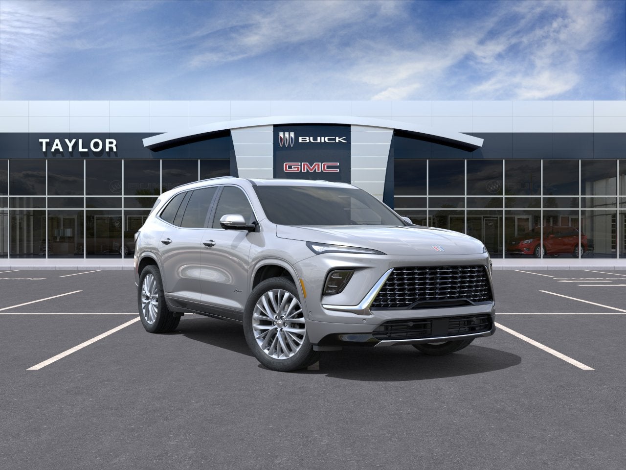 2026 Buick Enclave Avenir in Moonstone Gray Metallic — front three-quarter view