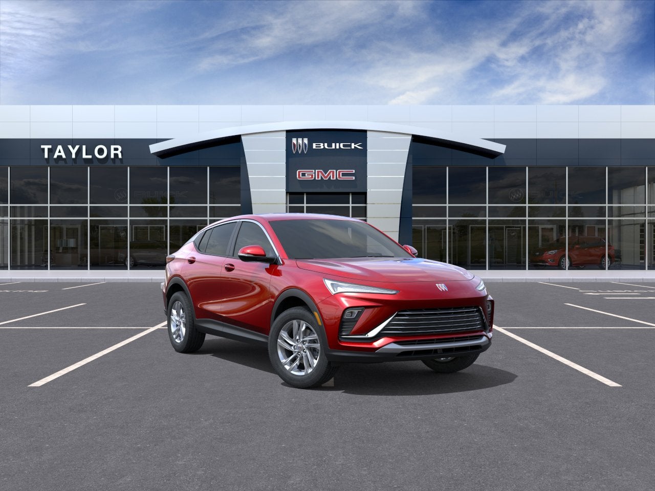 2026 Buick Envista Preferred in Brilliant Red — front three-quarter view