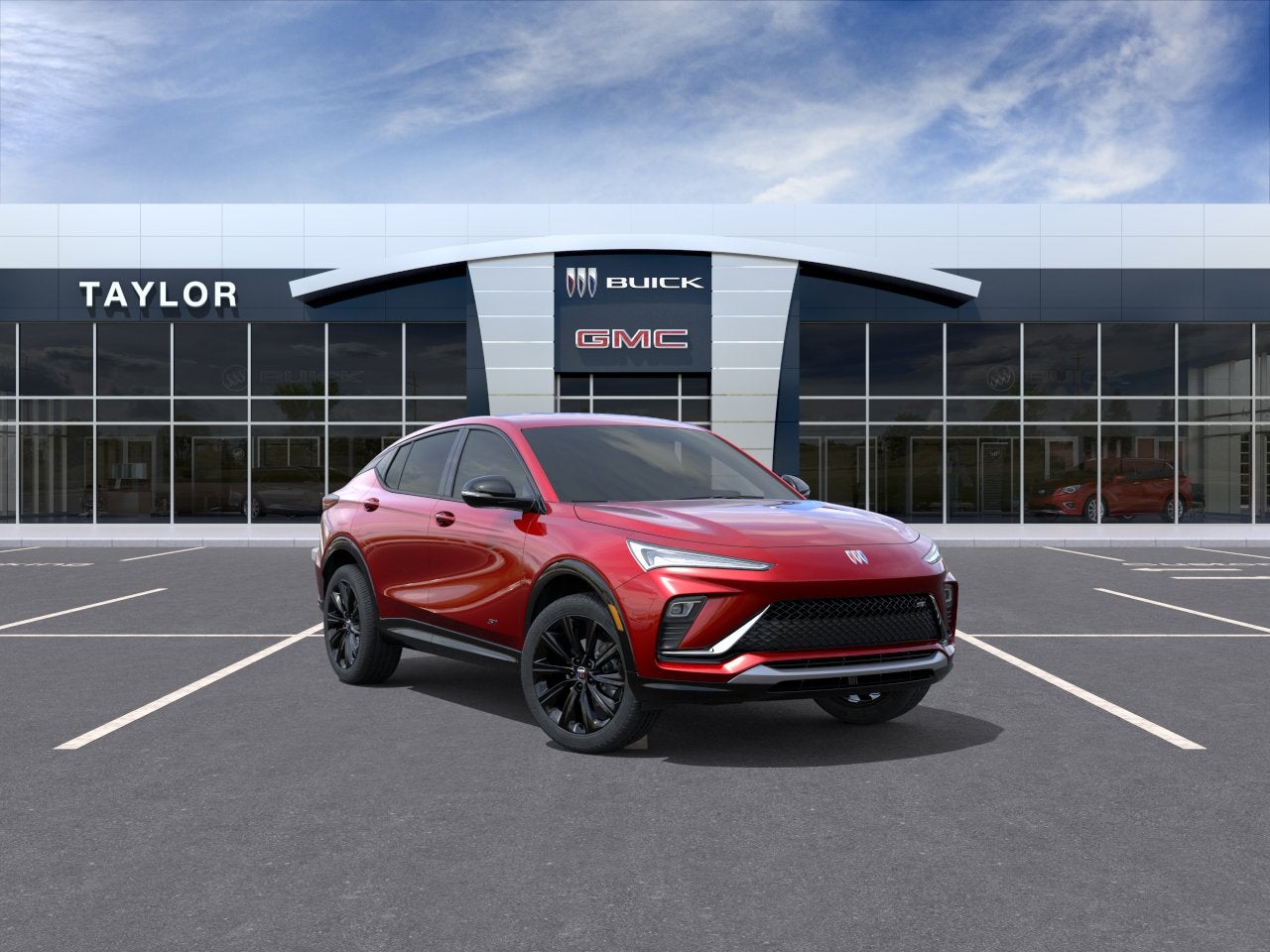 2026 Buick Envista Sport Touring in Brilliant Red — front three-quarter view