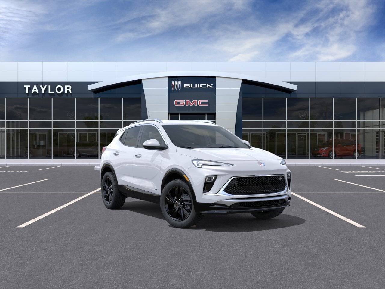 2026 Buick Encore GX Sport Touring in Summit White — front three-quarter view