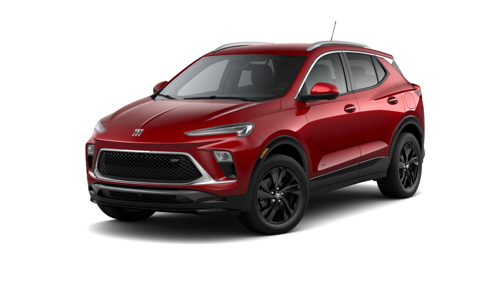 2026 Buick Encore GX Sport Touring in Brilliant Red — front three-quarter view