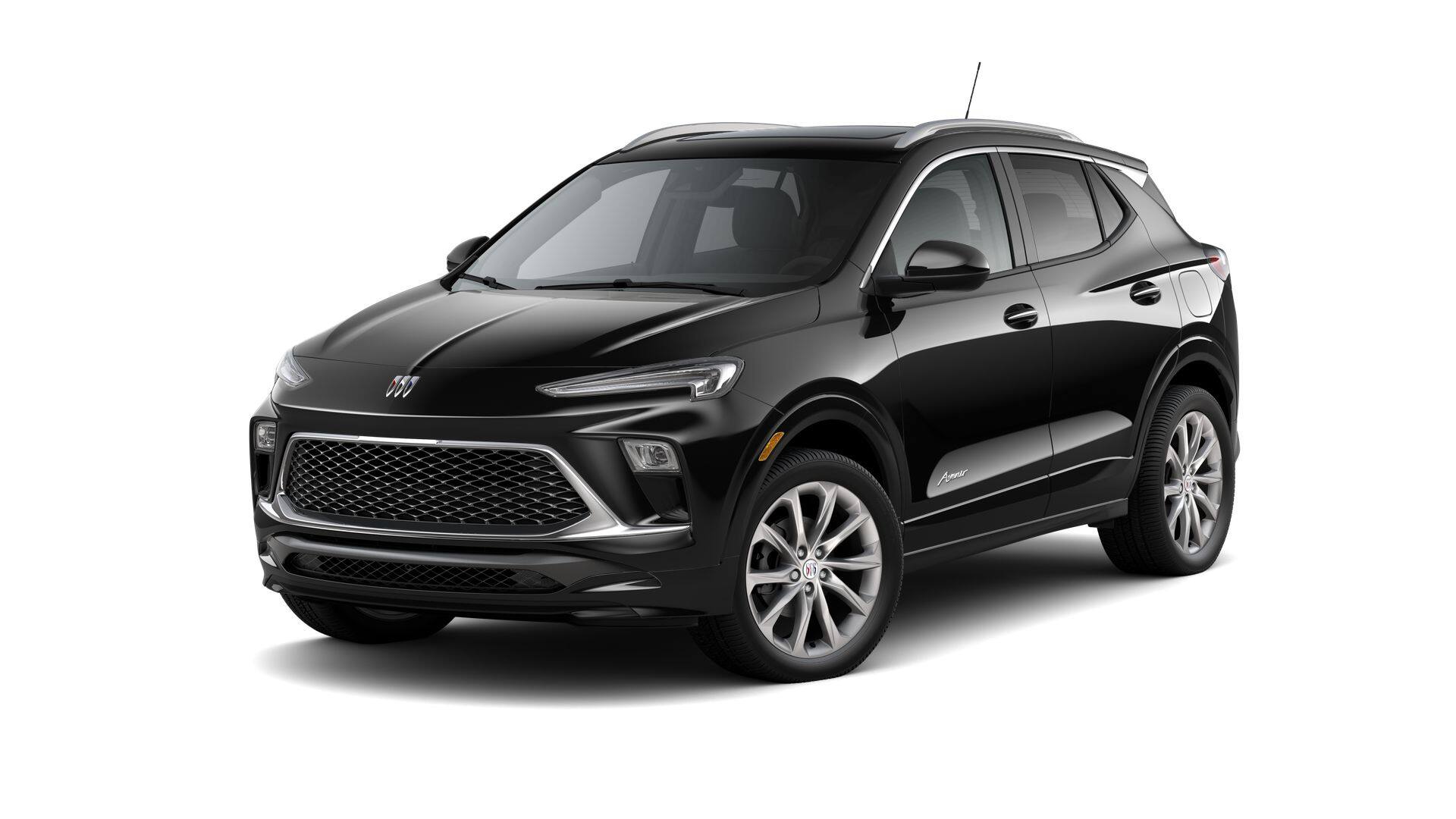 2026 Buick Encore GX Avenir in Ebony Twilight Metallic — front three-quarter view