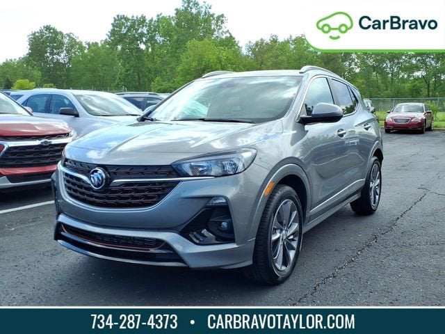2023 Buick Encore GX Select in Moonstone Gray Metallic — front three-quarter view